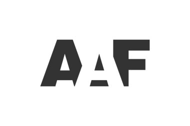 AAF logo tasarımı. İlk harf A F kalın yazı tipi. Teknolojik girişimler, danışmanlık, kurumsal markalaşma için. Yaratıcı şirket adı, manşet başlıkları tipografi kimliği, moda logoti tipi. Vektör illüstrasyonu.