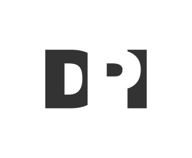 DPI logo tasarımı. İlk harf D P kalın yazı tipi. Teknolojik girişimler, danışmanlık, kurumsal markalaşma. Yaratıcı şirket adı, manşet başlıkları tipografi kimliği, moda logoti tipi. Vektör illüstrasyonu.