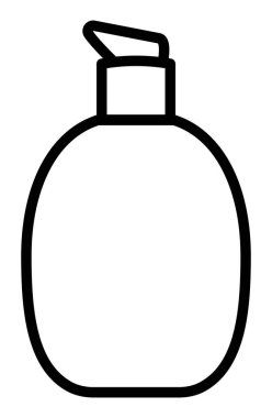 Bu gösterişli, minimalist, şişenin sanat simgesi hijyen ve kişisel bakımı sembolize ediyor. Güzellik, sağlık ve temizlik tasarımları için mükemmel, temiz stili çeşitli projeler için uygun..