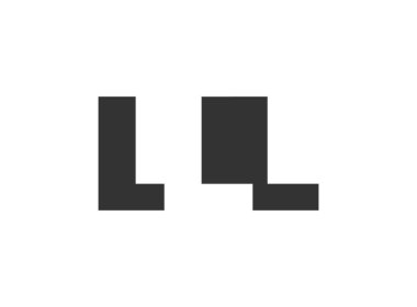 Logo tasarımı. L L L harfi. Teknoloji girişimleri, danışmanlık, kurumsal markalaşma için kalın yazı tipi. Yaratıcı şirket adı, manşet başlıkları tipografi kimliği, moda logoti tipi. Vektör illüstrasyonu.