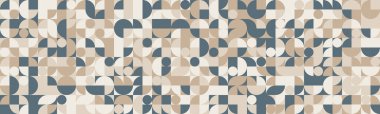 Soyut geometrik desen. Nötr renk paleti bej, taupe ve mavi gri gelişmiş, modern bir his yaratır. Web sitesi geçmişi, tekstil tasarımı veya çağdaş markalaşma için mükemmel..
