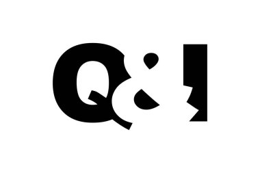 QI logo tasarımı cesurca. Siyah beyaz kimlik sembolü. Modern tipografi simgesi. Şirket marka ikonu. En küçük iş şablonu.