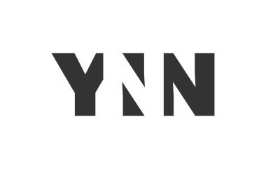 YNN logo tasarımı. Teknoloji girişimleri, danışmanlık, kurumsal markalaşma için ilk harf Y N kalın yazı tipi. Yaratıcı şirket adı, manşet başlıkları tipografi kimliği, moda logoti tipi. Vektör illüstrasyonu.
