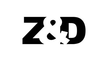ZD logo tasarımı cesur bir şekilde. Siyah beyaz kimlik sembolü. Modern tipografi simgesi. Şirket marka ikonu. En küçük iş şablonu.