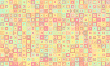 Soyut pastel kare desen. İnternet sitesi geçmişi, dijital sanat, tekstil baskıları ve sosyal medya için mükemmel. Sükunet, neşe ve neşe hissi uyandırır..