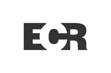 ECR logo tasarımı. Teknoloji girişimleri, danışmanlık, kurumsal markalaşma için ilk harf E C R kalın yazı tipi. Yaratıcı şirket adı, manşet başlıkları tipografi kimliği, moda logoti tipi. Vektör illüstrasyonu.