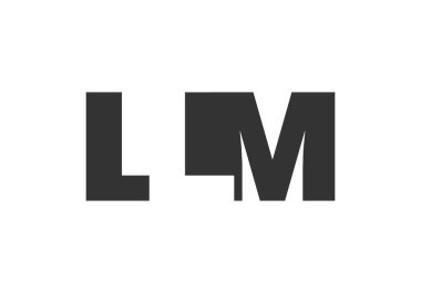 LLM logo tasarımı. İlk harf L M kalın yazı tipi teknoloji girişimleri, danışmanlık, kurumsal markalaşma. Yaratıcı şirket adı, manşet başlıkları tipografi kimliği, moda logoti tipi. Vektör illüstrasyonu.