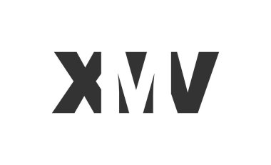 XMV logo tasarımı. İlk harf X M V kalın yazı tipi teknoloji girişimleri, danışmanlık, kurumsal markalaşma. Yaratıcı şirket adı, manşet başlıkları tipografi kimliği, moda logoti tipi. Vektör illüstrasyonu.