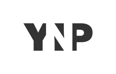 YNP logo tasarımı. Teknoloji girişimleri, danışmanlık, kurumsal markalaşma için ilk harf Y N P kalın yazı tipi. Yaratıcı şirket adı, manşet başlıkları tipografi kimliği, moda logoti tipi. Vektör illüstrasyonu.