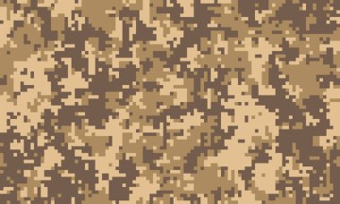 Çöl dijital kamuflaj deseni. Özgeçmiş, tekstil, ordu ya da açık hava tasarımları için kusursuz bir doku. Pikselleştirilmiş bir tasarım gizlilik ve uyum sağlama yeteneğini temsil ediyor..