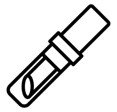 Güzelliği ve kozmetiği temsil eden gösterişli minimalist bir ruj çizgisi ikonu. Moda uygulamaları, web tasarımları ve güzellik blogları için idealdir. Bu temiz vektör taslağı cazibeyi ve stili sembolize eder..