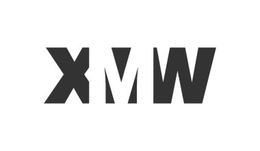 XMW logo tasarımı. İlk harf X M W kalın yazı tipi teknoloji girişimleri, danışmanlık, kurumsal markalaşma. Yaratıcı şirket adı, manşet başlıkları tipografi kimliği, moda logoti tipi. Vektör illüstrasyonu.
