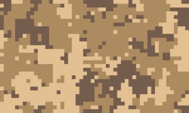 Çöl tonlarında soyut dijital kamuflaj deseni. Geçmişler, dokular veya askeri temalı tasarımlar için mükemmel. Pikselleştirilmiş tarzı modern, taktiksel bir estetik sunuyor..