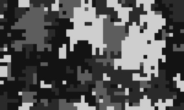 Soyut gri pullu pikselli sanat kamuflaj deseni. Modern, teknolojik estetiğe ihtiyaç duyan arka planlar, dokular veya dijital tasarım projeleri için mükemmel..