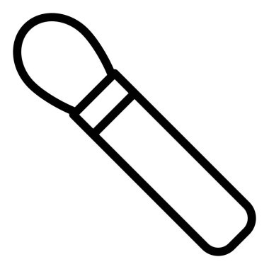 Kozmetik göz farı uygulayıcısının temiz, ana hatlı vektör çizimi. Bu çok yönlü simge güzellik blogları, makyaj dersleri veya profesyonel spa hizmetleri için ideal bir simgedir..