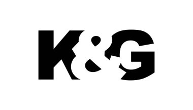 KG logo tasarımı cesur bir şekilde. Siyah beyaz kimlik sembolü. Modern tipografi simgesi. Şirket marka ikonu. En küçük iş şablonu.