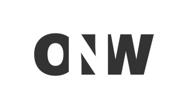 ONW logo tasarımı. Teknoloji girişimleri, danışmanlık, kurumsal markalar için ilk harf O N W kalın yazı tipi. Yaratıcı şirket adı, manşet başlıkları tipografi kimliği, moda logoti tipi. Vektör illüstrasyonu.