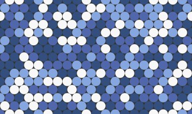 Soyut mavi ve beyaz daire deseni. Modern geometrik tasarım, arka plan, tekstil veya web sitesi tasarımı için idealdir. Birlik, teknoloji veya veri akışını temsil eder. Temiz, minimalist stil.