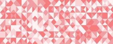 Soyut mercan ve beyaz geometrik desen. Üçgenler ve kareler içeren canlı, modern bir tasarım, arka planlar, web sitesi afişleri veya tekstil baskıları için ideal.