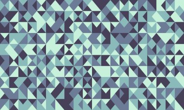 Soyut geometrik deniz mavisi ve mor üçgen mozaik desen. Web sitesi geçmişi, tekstil veya modern tasarım projeleri için ideal.