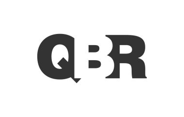 QBR logo tasarımı. Teknoloji girişimleri, danışmanlık, kurumsal markalaşma için ilk harf Q B R kalın yazı tipi. Yaratıcı şirket adı, manşet başlıkları tipografi kimliği, moda logoti tipi. Vektör illüstrasyonu.