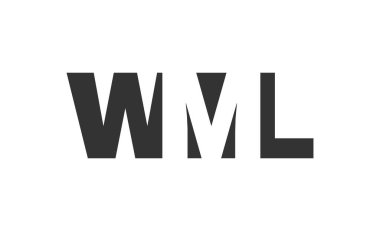 WML logo tasarımı. İlk harf W M L kalın yazı tipi teknoloji girişimleri, danışmanlık, kurumsal markalaşma. Yaratıcı şirket adı, manşet başlıkları tipografi kimliği, moda logoti tipi. Vektör illüstrasyonu.