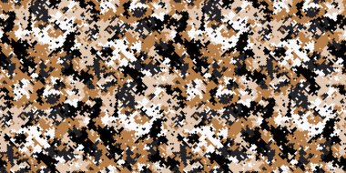 Soyut çöl kamuflaj deseni. Geçmişi, tekstili ya da askeri temalı tasarımları için mükemmel. Dijital pikselli doku modern ve şık bir görünüm yaratır..