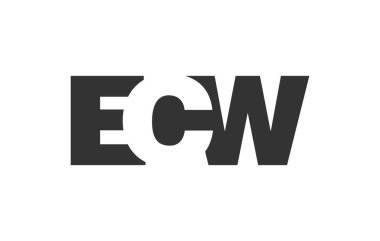 ECW logo tasarımı. İlk harf E. C W kalın yazı tipi teknoloji girişimleri, danışmanlık, kurumsal markalaşma. Yaratıcı şirket adı, manşet başlıkları tipografi kimliği, moda logoti tipi. Vektör illüstrasyonu.