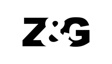 ZG logosu cesur bir şekilde tasarlandı. Siyah beyaz kimlik sembolü. Modern tipografi simgesi. Şirket marka ikonu. En küçük iş şablonu.
