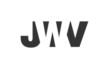 JWV logo tasarımı. İlk harf J W V kalın yazı tipi teknoloji girişimleri, danışmanlık, kurumsal markalaşma. Yaratıcı şirket adı, manşet başlıkları tipografi kimliği, moda logoti tipi. Vektör illüstrasyonu.
