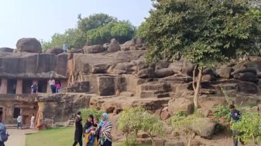 Bhubaneswar-Odisha-India - 29 Aralık 2025 - Bhubaneswar, Odisha, Hindistan 'daki Khandagiri Mağaraları ve Udayagiri Mağaraları manzarası