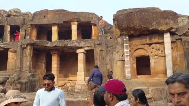 Bhubaneswar-Odisha-India - 29 Aralık 2025 - Bhubaneswar, Odisha, Hindistan 'daki Khandagiri Mağaraları ve Udayagiri Mağaraları manzarası