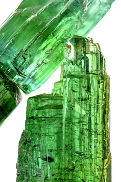 Cristalli di tormalina verde — Foto Stock