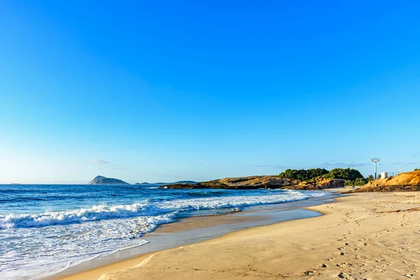 Spiaggia Del Diavolo Ipanema Rio Janeiro Deserta All Alba Con — Foto Stock