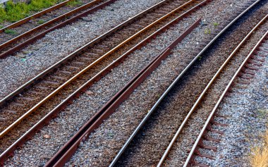 Belo Horizonte, Minas Gerais, Brezilya 'daki eski paslı tren rayları