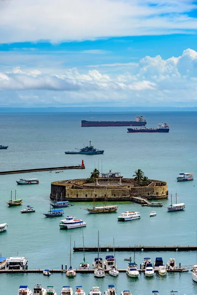 Baia Todos Santos Και Fort Sao Marcelo Στην Πόλη Του — Φωτογραφία Αρχείου