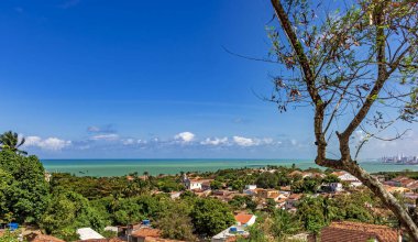 Pernambuco 'daki tarihi Olinda şehrinin manzarası..
