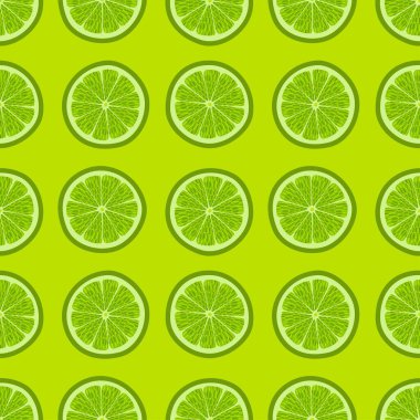 Düz vektör tarzında kireç dilimleriyle basit, pürüzsüz desen. Taze tropik arka plan organik ürün ambalajı, kumaş tasarımı, ambalaj kağıdı, sağlıklı gıda markası veya web tasarımları için mükemmeldir.