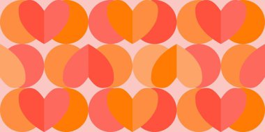 Lovely abstract seamless Valentine's banner. Heart-shaped elements background perfect for web and printed designs, including textiles, wrappings, love-themed graphics, cards, romantic decor, and ads.