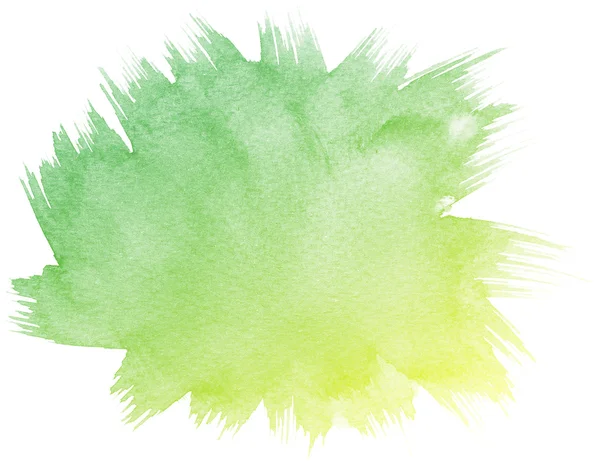 Abstraktní akvarel zelená na bílém pozadí — Stock fotografie