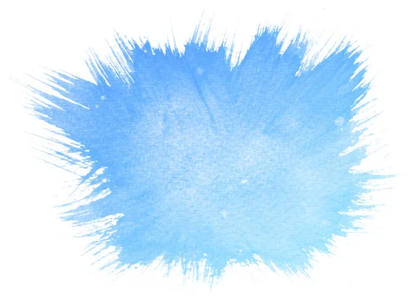 Abstrato aquarela azul sobre fundo branco. — Fotografia de Stock