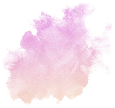 Beyaz arkaplanda soyut pembe suluboya.