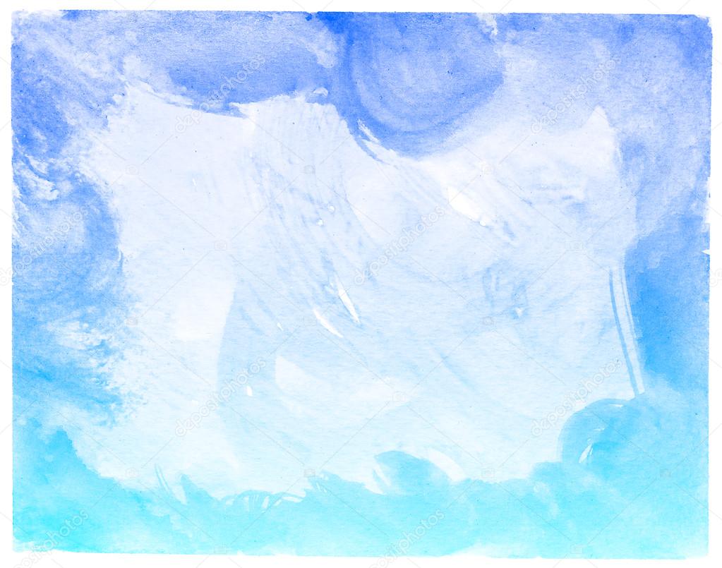 Abstract blue watercolor background.