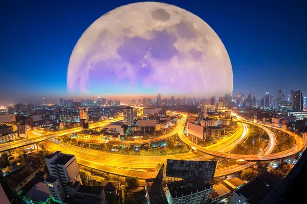 Bangkok Cityscape Bangkok Night View Business District — Stock Photo, Image