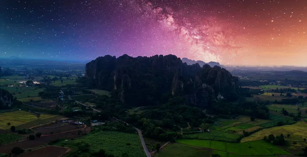 Incredibile Bello Del Cielo Notturno Lattea Galassia Bella Lattea Galassia — Foto Stock