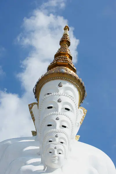 Bílá Big Buddha Socha Phasorn Kaew Chrámu Phetchabun Thajsko — Stock fotografie