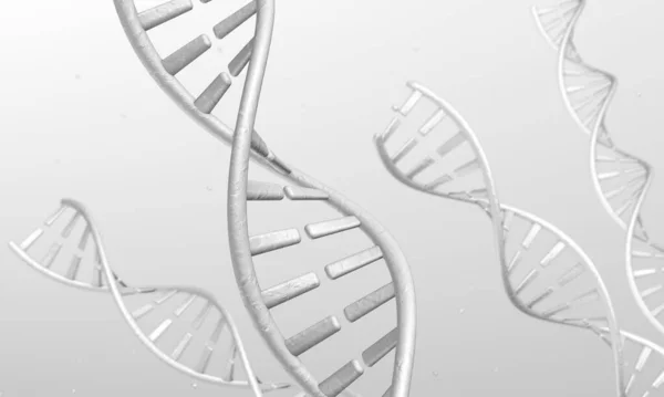 Σπίρτα DNA σε γκρι φόντο. 3d απόδοση — Φωτογραφία Αρχείου