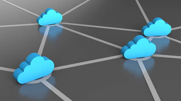 Cloud storage network. 3d render