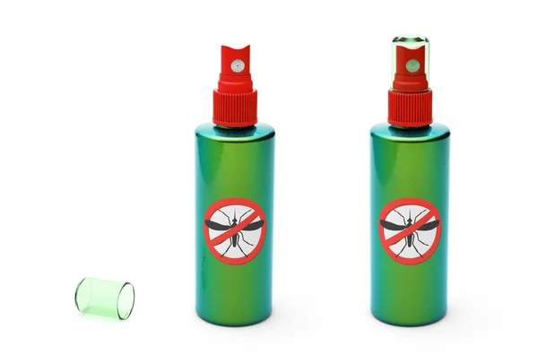 Muggenspray. Insectenbescherming. geïsoleerd op witte achtergrond. 3d renderen — Stockfoto