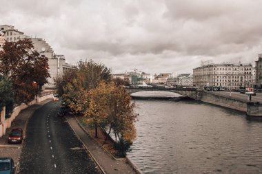 Moskova, Rusya - 10-01-2011: Moskova 'da turist harici sonbahar kentsel manzarası